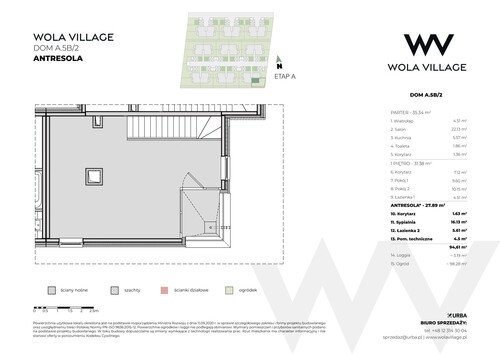 Plan Wola Village Urba CK Sp. z o.o. Sp. k. mieszkanie w inwestycji ul. Podłużna Wola Village - etap IA i IB 