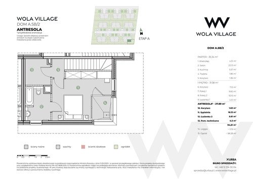 Plan Wola Village Urba CK Sp. z o.o. Sp. k. mieszkanie w inwestycji ul. Podłużna Wola Village - etap IA i IB 