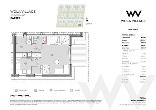 Plan Wola Village Urba CK Sp. z o.o. Sp. k. mieszkanie w inwestycji ul. Podłużna Wola Village - etap IA i IB 