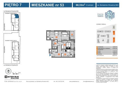 Plan Inter-Bud Developer Sp. z o.o. mieszkanie w inwestycji os. Bohaterów Września Piasta Towers - bud. 86a