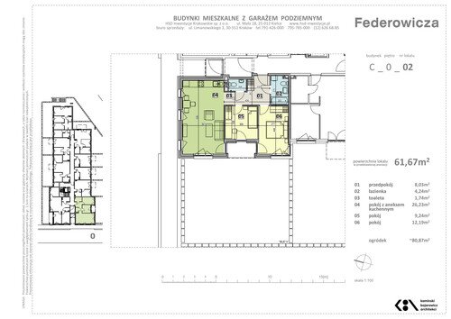 Plan HSD Inwestycje Krakowskie Sp. z o.o. mieszkanie w inwestycji ul. Federowicza Federowicza – Ruczaj Park