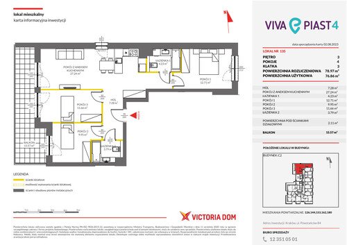 Plan VICTORIA DOM spółka akcyjna mieszkanie w inwestycji ul. Piasta Kołodzieja Viva Piast - IV etap