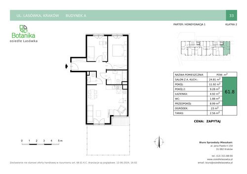 Plan Stylhut Plus sp. z o.o. mieszkanie w inwestycji ul. Lasówka Osiedle Lasówka - bud. A