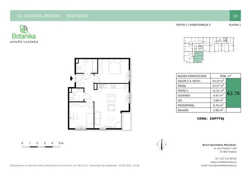 Plan Stylhut Plus sp. z o.o. mieszkanie w inwestycji ul. Lasówka Osiedle Lasówka - bud. B