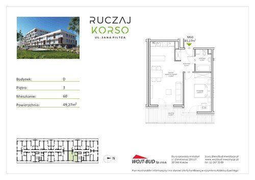 Plan Wojt Bud Sp. z o.o. mieszkanie w inwestycji ul. Jana Piltza 23 Ruczaj Korso - etap III