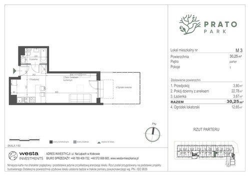 Plan Apartamenty Nowohucka Sp. z o.o. mieszkanie w inwestycji ul. Na Łąkach Prato Park