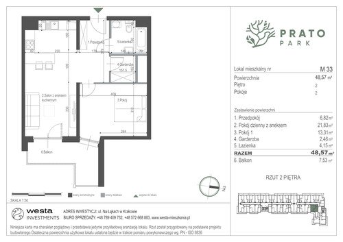 Plan Apartamenty Nowohucka Sp. z o.o. mieszkanie w inwestycji ul. Na Łąkach Prato Park