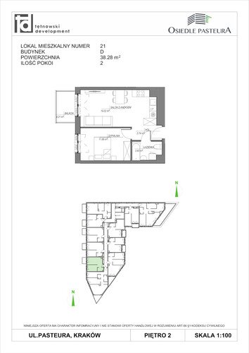 Plan Tętnowski Development mieszkanie w inwestycji ul. Pasteura Osiedle Pasteura - IV etap