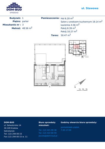 Plan Dom-Bud M. Szaflarski Spółka Jawna mieszkanie w inwestycji ul. Stawowa 242 Stawowa - bud. 1/1