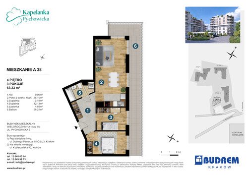 Plan BUDREM mieszkanie w inwestycji ul. Pychowicka 3 Kapelanka-Pychowicka - budynek A