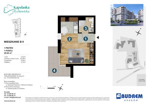 Plan BUDREM mieszkanie w inwestycji ul. Pychowicka 3A Kapelanka-Pychowicka - budynek B