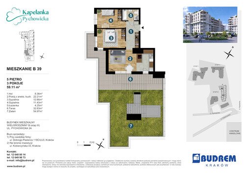 Plan BUDREM mieszkanie w inwestycji ul. Pychowicka 3A Kapelanka-Pychowicka - budynek B