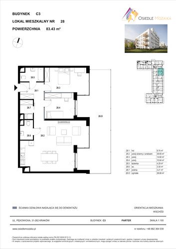 Plan KG Group Sp. z o.o. mieszkanie w inwestycji  Osiedle Mozaika - bud. C3