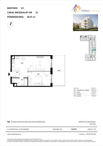 Plan KG Group Sp. z o.o. mieszkanie w inwestycji  Osiedle Mozaika - bud. C3