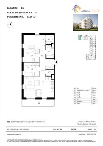 Plan KG Group Sp. z o.o. mieszkanie w inwestycji  Osiedle Mozaika - bud. C3