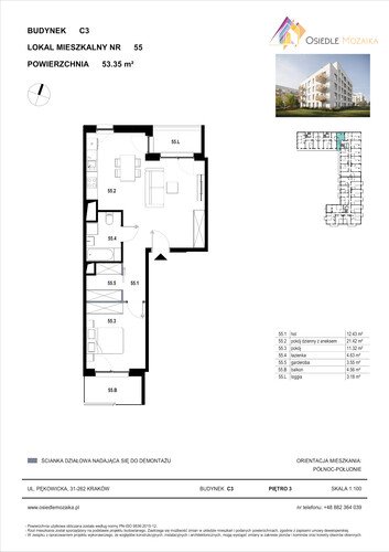 Plan KG Group Sp. z o.o. mieszkanie w inwestycji  Osiedle Mozaika - bud. C3