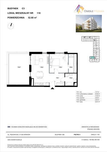 Plan KG Group Sp. z o.o. mieszkanie w inwestycji  Osiedle Mozaika - bud. C3