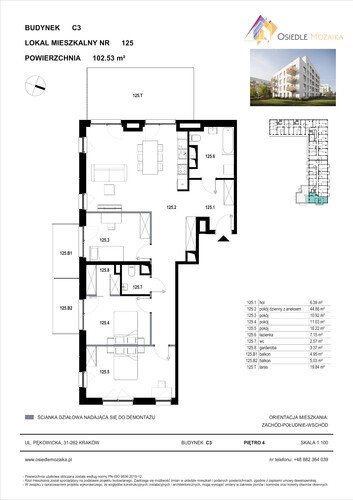 Plan KG Group Sp. z o.o. mieszkanie w inwestycji  Osiedle Mozaika - bud. C3