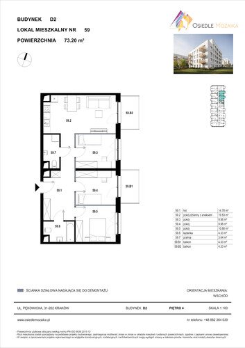 Plan KG Group Sp. z o.o. mieszkanie w inwestycji  Osiedle Mozaika - bud. D2