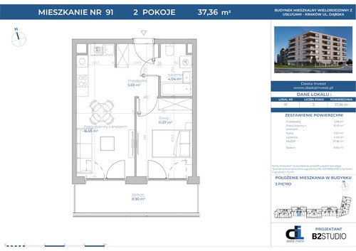 Plan Dasta Invest Sp. z o.o. mieszkanie w inwestycji ul. Dąbska Dąbska Pools