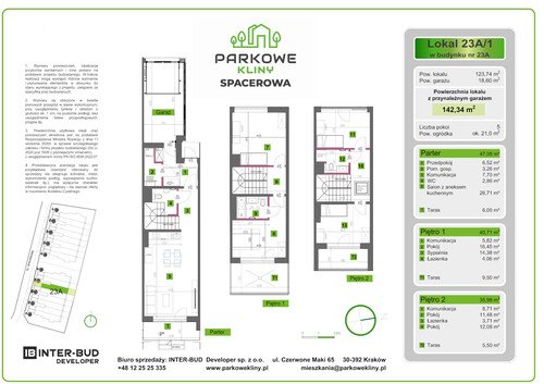 Plan Inter-Bud Developer Sp. z o.o. dom w inwestycji ul. Spacerowa Parkowe Kliny