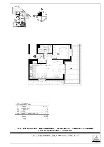 Plan Proins mieszkanie w inwestycji ul. Centralna Centralna - etap II, bud. C1