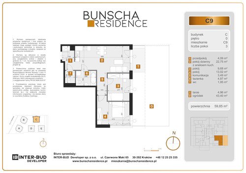 Plan Inter-Bud Developer Sp. z o.o. mieszkanie w inwestycji ul. Bunscha Bunscha Residence (wkrótce w sprzedaży) 