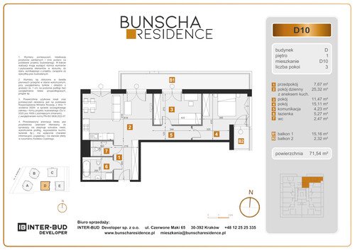 Plan Inter-Bud Developer Sp. z o.o. mieszkanie w inwestycji ul. Bunscha Bunscha Residence (wkrótce w sprzedaży) 