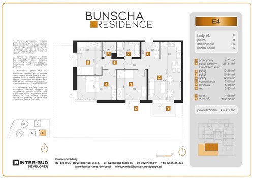 Plan Inter-Bud Developer Sp. z o.o. mieszkanie w inwestycji ul. Bunscha Bunscha Residence (wkrótce w sprzedaży) 