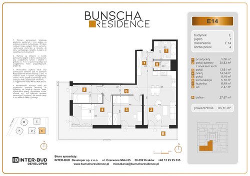 Plan Inter-Bud Developer Sp. z o.o. mieszkanie w inwestycji ul. Bunscha Bunscha Residence (wkrótce w sprzedaży) 