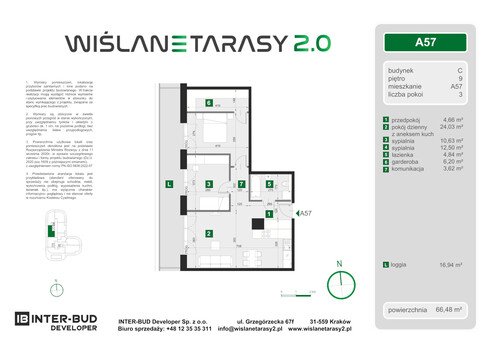 Plan Inter-Bud Developer Sp. z o.o. apartament w inwestycji ul. Grzegórzecka Wiślane Tarasy 2.0 - bud. C (wkrótce w sprzedaży)