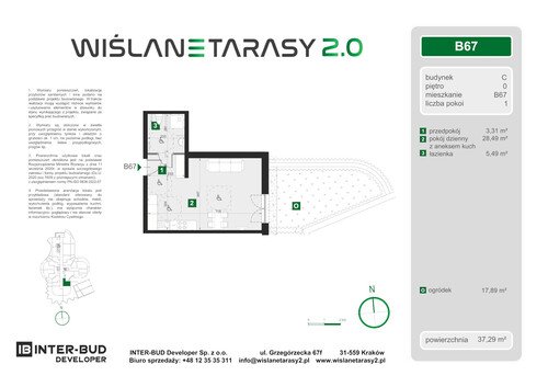 Plan Inter-Bud Developer Sp. z o.o. apartament w inwestycji ul. Grzegórzecka Wiślane Tarasy 2.0 - bud. C (wkrótce w sprzedaży)