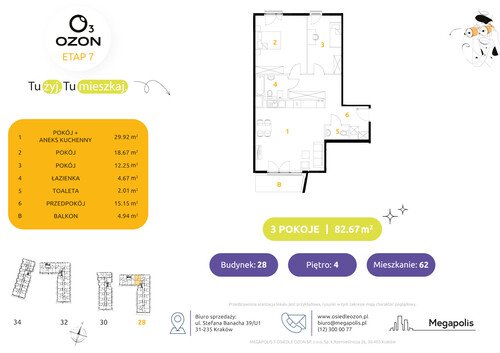 Plan Megapolis mieszkanie w inwestycji ul. Banacha Osiedle OZON Etap 7