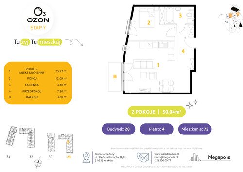 Plan Megapolis mieszkanie w inwestycji ul. Banacha Osiedle OZON Etap 7