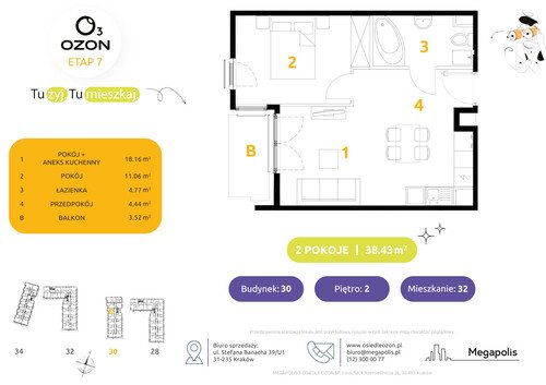 Plan Megapolis mieszkanie w inwestycji ul. Banacha Osiedle OZON Etap 7