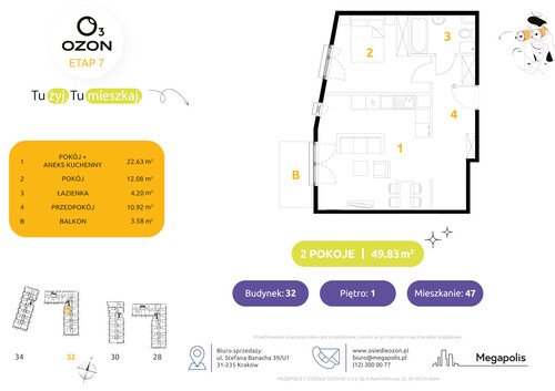 Plan Megapolis mieszkanie w inwestycji ul. Banacha Osiedle OZON Etap 7