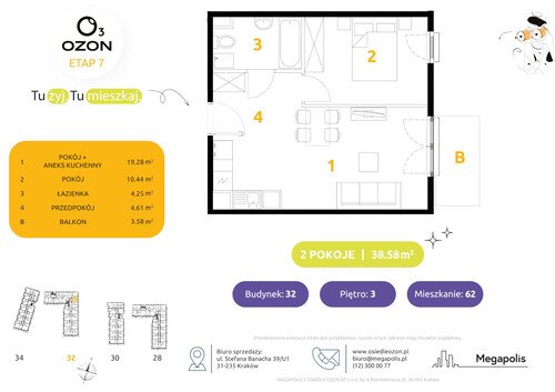 Plan Megapolis mieszkanie w inwestycji ul. Banacha Osiedle OZON Etap 7