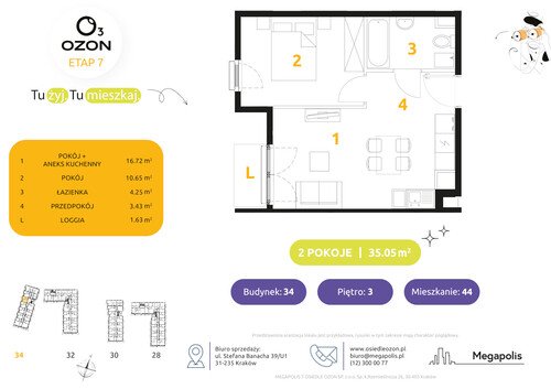 Plan Megapolis mieszkanie w inwestycji ul. Banacha Osiedle OZON Etap 7