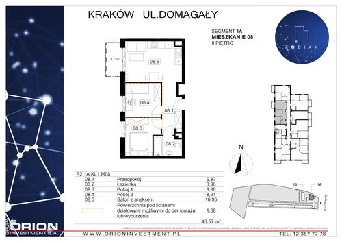 Plan Grupa Orion Investment S.A. mieszkanie w inwestycji ul. Domagały Osiedle Zodiak - bud. 39