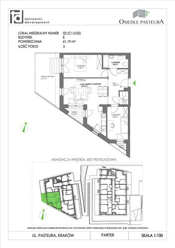 Plan Tętnowski Development mieszkanie w inwestycji ul. Pasteura Osiedle Pasteura - II etap