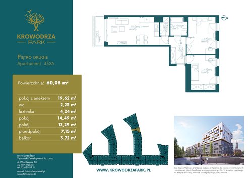 Plan Tętnowski Development mieszkanie w inwestycji ul. Lea / al. Kijowska Krowodrza Park - bud. A