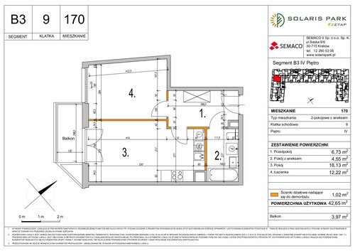 Plan Semaco II Sp. z o.o. Sp. k. mieszkanie w inwestycji ul. Lema Solaris Park - Etap II, bud. B3