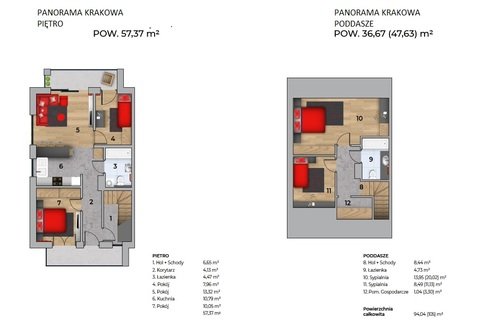 Plan Techniq mieszkanie w inwestycji Grabówki, Wieliczka Panorama Krakowa - mieszkania - II etap