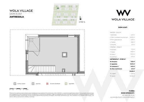 Plan Wola Village Urba CK Sp. z o.o. Sp. k. mieszkanie w inwestycji ul. Podłużna Wola Village - etap IA i IB 