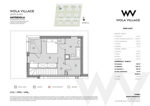 Plan Wola Village Urba CK Sp. z o.o. Sp. k. mieszkanie w inwestycji ul. Podłużna Wola Village - etap IA i IB 