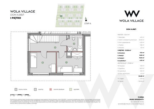Plan Wola Village Urba CK Sp. z o.o. Sp. k. mieszkanie w inwestycji ul. Podłużna Wola Village - etap IA i IB 