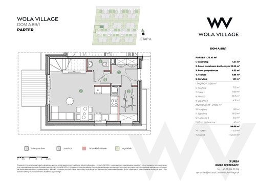 Plan Wola Village Urba CK Sp. z o.o. Sp. k. mieszkanie w inwestycji ul. Podłużna Wola Village - etap IA i IB 