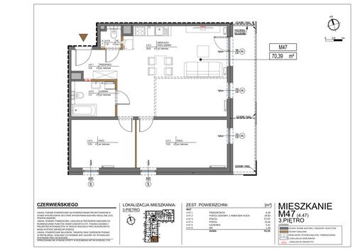 Plan Real-Construct Sp. z o.o. mieszkanie w inwestycji ul. Czerwieńskiego 3 Czerwieńskiego 3