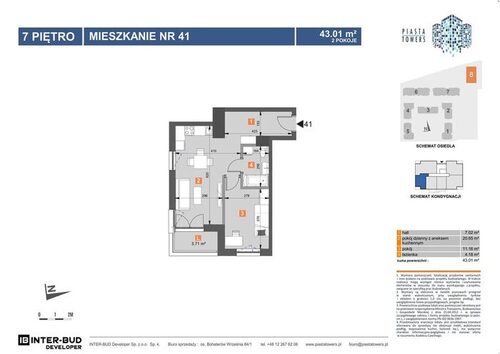 Plan Inter-Bud Developer Sp. z o.o. mieszkanie w inwestycji os. Bohaterów Września Piasta Towers - bud. 8