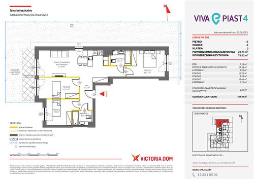 Plan VICTORIA DOM spółka akcyjna mieszkanie w inwestycji ul. Piasta Kołodzieja Viva Piast - IV etap